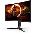 AOC Gaming C32G2ZE - 32 Inch FHD Curved Monitor, 240Hz, 1 ms MPRT, VA AMD FreeSync Premium, Low Input Lag (1920x1080@ 240Hz, 300 cd/m², HDMI/DP)