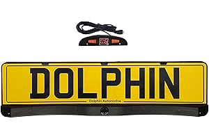 Dolphin Automotive 3 Number Plated Mounted Parking Sensors - Audio & Dash Display Easy Fit Car Number Plate Numberplate System