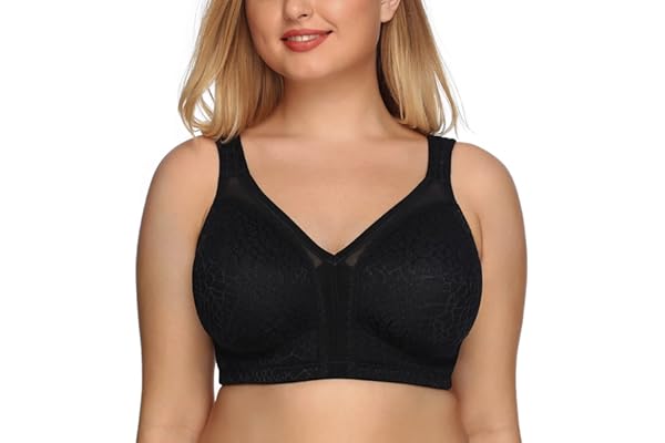 Dotvol Soutien-Gorge Femme minimiseurs Dentelle Bra Comfortable sans Armature Couverture complète Grande Taille