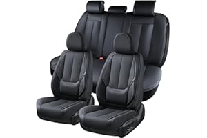 Coverado Car Seat Covers Full Set for 5 Seats, Universal Fit For Most Cars, SUV, Sedans and Pick-up Trucks, Waterproof Automotive Seat Protector Leather Car Seat Cushion, Airbag Compatible
