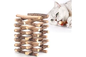 KITO LEE 30Pcs Cat Catnip Sticks Chew Sticks Catnip toys, Natural Matatabi Silvervine Chew Sticks, Teeth Grinding Chew toys for Cat, Dental Catnip Toys for Cat Kitten