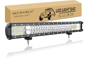 SKYWORLD 23 inch 324W LED Work Light Bar, Tri Row 12V 24V Offroad Bar Lamp Driving Fog Lights Waterproof for 4x4 Car Trucks Tractor ATV SUV Vehicle Boat, Spot Flood Combo Beam, 6000K White