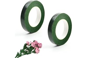 LEFSDVF Florist Tape, 2 Rolls Dark Green Florist Stem Wrap, Beautiful Bouquet Stem Wrap MakingCreative and Useful, Floristry Supplies, for Florist Craft Wedding Projects, Tapes (12 Millimetre X 20 Metre)