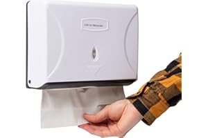 Mind Reader PTWIDE-WHT Multifold Paper Towel Dispenser Restroom, Wall Mount, 3.75" L x 10.25" W x 8" H, Plastic, White