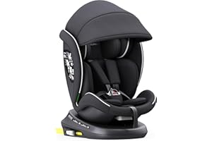 XOMAX 946i Siège enfant rotatif à 360° avec ISOFIX, fonction inclinable, évolutif, 0-36 kg, 0-12 ans, groupe 0/1/2/3, harnais 5 points et harnais 3 points, housse amovible, lavable I ECE R129