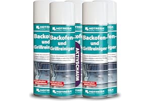 ‎HOTREGA HOTREGA Backofen- und Grillreiniger 5x 300ml | Gebrauchsfertig | Entfernt eingebrannte Rückstände von Fett, Öl, Zucker | Für Edelstahl, Glas & Keramik