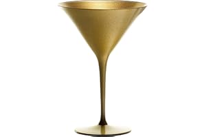 Stölzle_Lausitz Verre à cocktail Elements 240ml I verres à Martini set de 6 I gold I verres à cocktail résistants au lave-vaisselle et aux chocs I en cristal de haute qualité