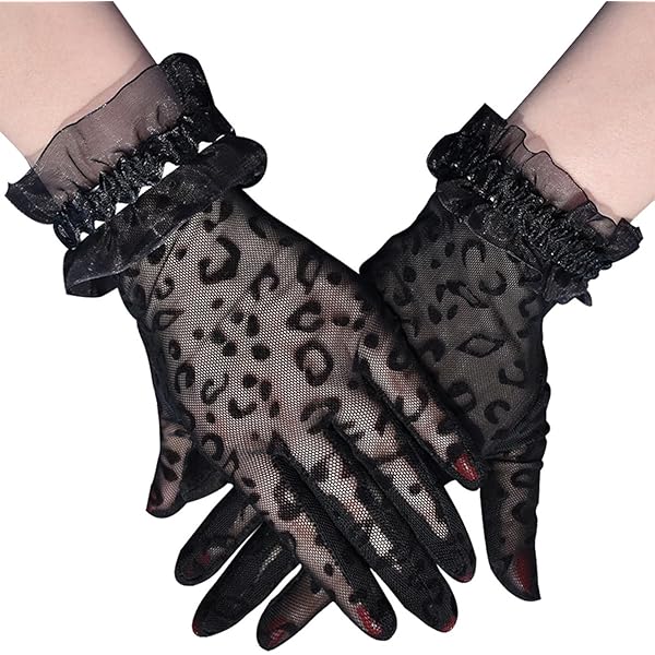 Guanti Lunghi Senza Dita In Pizzo Con Piume - Guanti Eleganti Vintage Per Donne Per Feste E Matrimoni