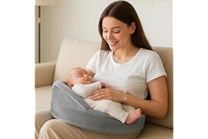 GUOMIS Coussin Allaitement,Grande taille Coussins D'allaitement,Coussin D allaitement bebe,Coussin d'allaitement en mousse à mémoire de forme avec housse amovible. Conception ergonomique adaptée à tou