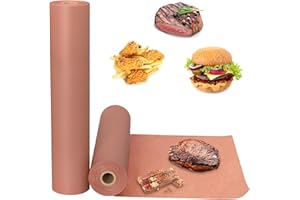 Vueinrg 2 Rotoli Carta da macellaio Rosa,30cm x 10m carta kraft per BBQ Carta Forno Rotolo Butcher Paper BBQ Rosa per Barbecue, Affumicatore, Carne di Pesce, Perfetta per Cucinare Succoso