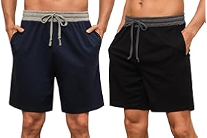 Nieery Pantalon de pyjama court homme short de pyjama Pantalon de sommeil coton pour hommes vêtement de nuit bas de pyjama pantalon de détente pantalon de loisirs