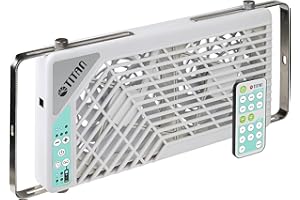 Titan TTC-SC21/V3 - Ventola Doppia Reversibile per tettuccio Auto, con Controller Wireless per Camper, 12 V CC, 140 mm