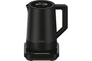 Haier vattenkokare med temperaturinställning i rostfritt stål, 1,7 liter, energisparande kedja med 7 temperaturnivåer, varmhå