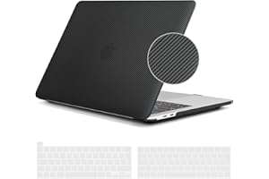 iNeseon Etui kompatybilne z MacBook Pro 13" 2016-2022 A2338 (M1 M2) A2289 A2251 A2159 A1706 A1989 A1708, Marszczyć Plastikowa Case i Osłona Klawiatury EU do MacBook Pro 13, Ripple Czarny