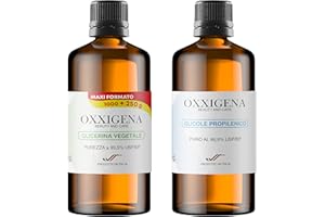 Oxxigena - Kit Base Neutra da 2 L, con Glicerina Vegetale Liquida Pura ≥ 99,5% (1 L) + Glicole Propilenico Liquido Puro (1 L), 50 VG / 50 PG, 100% Made in Italy, Purezza Farmaceutica