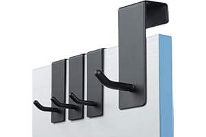 Kegii Türhaken zum Aufhängen - Schwarze Garderobe Edelstahl Kleiderhaken Haken für die Rückseite 4 Stück