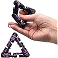 Infinite Flip Fingertip Decompression Toys Infinite Flip Fidget Toys Sensory Spinner Handheld Fidget Toys Stainless Steel Metal Chain Fidget Toy for Adults Children Anxiety Stress Relief Toys (Purple)
