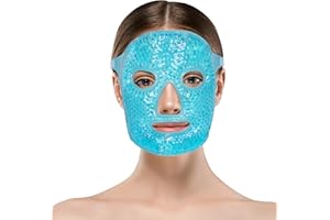 ACWOO Maschera Rinfrescante per Il Viso, Maschera per Occhi Riutilizzabile, Maschera Caldo Freddo per Occhi Gonfi, Occhi Stanchi, Mal Di Testa, Hangover, Emicrania (Blu)