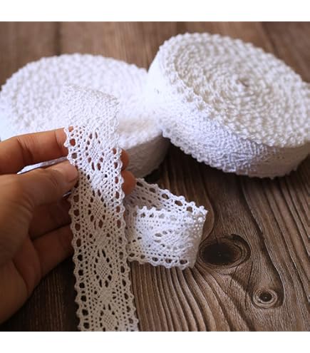 WANYI Spitzenband 12cm Breite - 2 Yards Schwarz Für Näharbeiten