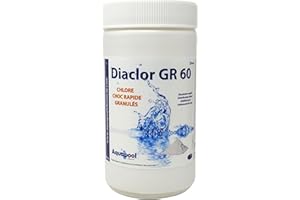 DIASA INDUSTRIAL Chlore Choc Piscine – Traitement Eau Verte, Trouble, Algues et Les Micro-Organismes/Action Rapide, Entretien et rattrapage de l’Eau, Chlore Choc granulés 1kg et 5kg (1L)