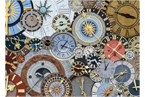 HUADADA Puzzle 1000 elementów, puzzle dla dorosłych, Impossible Puzzle, gra zręcznościowa dla całej rodziny, kolorowa gra w układanie, kolorowy zegar wieżowy, dekoracja domu, puzzle