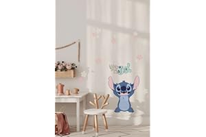 Komar Tatuaż ścienny - Disney Lilo and Stitch Lifesize - rozmiar 50 x 70 cm - naklejka ścienna, pokój dziecięcy, dekoracja ścienna, niebieski, zielony, różowy