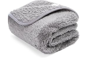 Nobleza Couvertures en Peluche Douces Tapis pour Chiens, Tapis Chat, Lapins et Autres Animaux de Compagnie Lavable Gris Clair 100 * 80cm