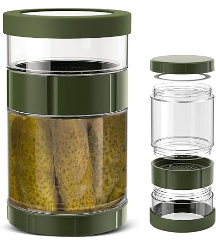 LOMUG Glas Einlegeglas Mit Sieb – 1,45 Liter, Sanduhr-Design, Auslaufsicher, Für Gurken, Kimchi, Oliven