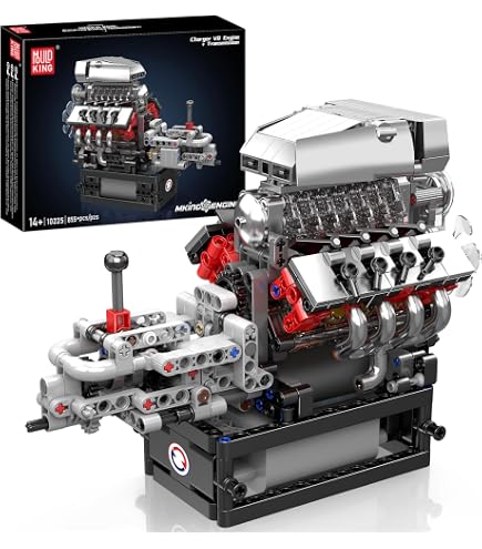 10216 Aviation Avions Tucboiet Kit De Pièces De Serrage De Moteur 1214 Pieces 8 Cylindre Moteur Modele Blocs Avec Moteur Moc Motorbau Toys Fur Kinder 14 Adultes Collection Liebhaber Mould King