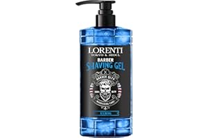 LORENTI TOKYO & SEOUL Barber Rasiergel Männer ICEBERG 1000ml - Herren Rasiergel transparent - Shaving Gel Men - für eine präzise Rasur der Bartkonturen - Kühlt die Haut - mit Pumpenspender