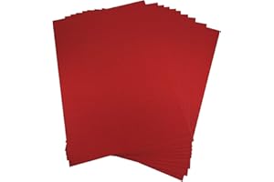 VRANDU Christmas Red Glitter Card A4 250GSM 10 Sheets Non-shed Coloured Flash of Light Onion Paper Crafts Cardstock Sparkling Paper for Arts Work Party Santa Decoration.