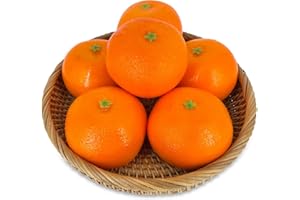 Lorigun 6 Pz Arance Artificiali Mandarini realistici Frutti falsi Decorazioni per la casa Espositore da tavolo da cucina
