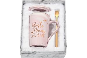 Joymaking Kaffeetasse Beste MAMA der Welt, Geschenkidee für MAMA zum Geburtstag, Muttertag, Weihnachtsgeschenke für Mama, Muttertagsgeschenk Kaffeetasse, 400ml rosa Tasse