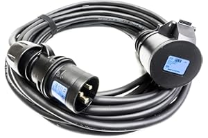 DESIGNACABLE 16amp Plug to 32amp Socket Black Events CEEform Commando Power ADAPTER (3x2.5mm)