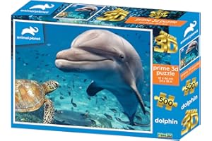 PRIME 3D | Animal Planet - Dolphin & Turtle | 3D Lenticular Jigsaw Puzzle | 61cm x 46cm - 500 pcs | Games & Puzzles | Ages 6+