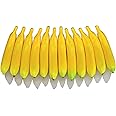 JEDFORE Artificial Yellow Bananas Lifelike Simulation Fake Fruit Home House Kitchen Decoration 12pcs Set