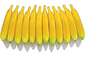 JEDFORE Artificial Yellow Bananas Lifelike Simulation Fake Fruit Home House Kitchen Decoration 12pcs Set