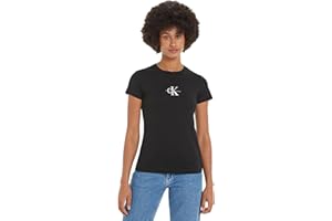 CALVIN KLEIN JEANS Calvin Klein T-Shirt Maniche Corte Donna Monologo Slim Scollo Rotondo