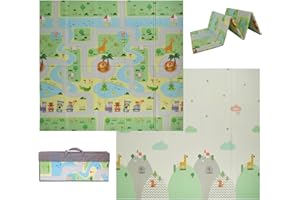 VeloVendo® - Tappeto Gioco Bambini pieghevole e reversibile 180x200x1cm - tappeto gioco neonato - Non tossico e impermeabile (XPE Animali)