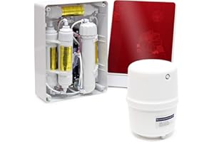 Naturewater 5 Stufen Umkehrosmose 190 L/Tag mit Druckerhöhungspumpe und Zusatzgehäuse, RO Omsoseanlage für sauberes Trinkwasser
