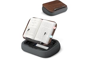 Viozon Book Holder for Reading in Bed,with Storage,Lap Desk,for A3~A5 Book&7~15" Tablet/Laptop,Beanbag Reading Pillow,Page Holder, Multi-Angle Book Stand for Hands-Free Reading,Book Reader Gifts