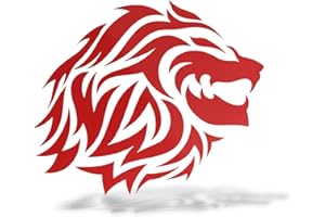 Erreinge Sticker prespaced Red 12Cm - Lion Dx - Vinyl Decal Sticker Decal Mural Laptop Car Motorcycle Helmet Camper