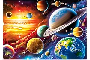 AIRDEA Sistema Solar Universo 5D DIY Kit Completo de Pintura Diamante, Diamante Cristal Bordado Punto de Cruz Painting Pinturas para Adultos Decoración Pared Hogar 40x30cm