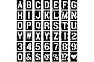 WADY Set di 42 stencil in plastica collegabili con lettere, numeri, stencil riutilizzabili, per pittura, decorazione della casa, fai da te e artigianato (4 pollici)