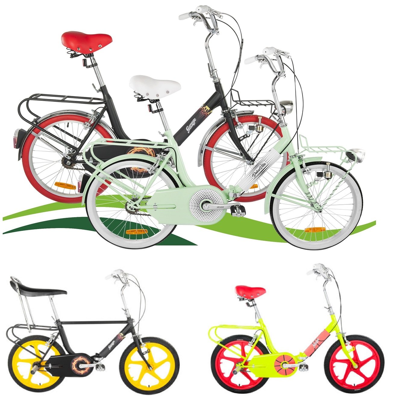 €215.00 iVel Graziella Style Bici 20 Garage Nero Opaco Pieghevole Custom  Vintage - bikewebshop.it