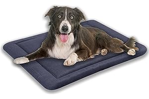 MyBestBuddy Hundekissen Komfort dunkelgrau 80x60 cm L, allergikerfreundlich, rutschfest - 40°C waschbar mit flauschigem Stoffbezug - Hundematte BZW. Hundebett für mittelgroße Hunde