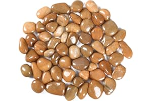 YIZZWTC 2000g Piedra Jardín Decoración Canto Rodado, Piedra Natural Pulido, Piedras Decorativas Jardin Guijarros Naturales Pequeñas 2-4 cm para Paisajismo, Jardin, Acuarios, Suculentas (Amarillo, 2-4 cm)