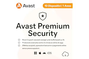 Avast Premium Security 2026 | Antivirus 10 Dispositivi | 1 Anno | Codice d'attivazione via email