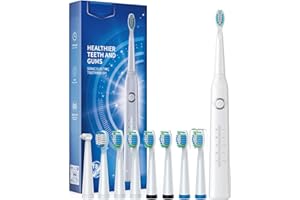 DEMITA Electric Toothbrush, Sonic Toothbrushes with 8 Brush Heads 40000 VPM 5 Modes, Sonic Toothbrushes Fast Charge 4 Hours Last 30 Days (White)