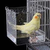 Suremita Asma kuş banyo k&uuml;p&uuml; kuş k&uuml;veti banyo duş kutusu kase kafesi aksesuarı k&uuml;&ccedil;&uuml;k kuş kanarya muhabbet kuşu papağanlar tep